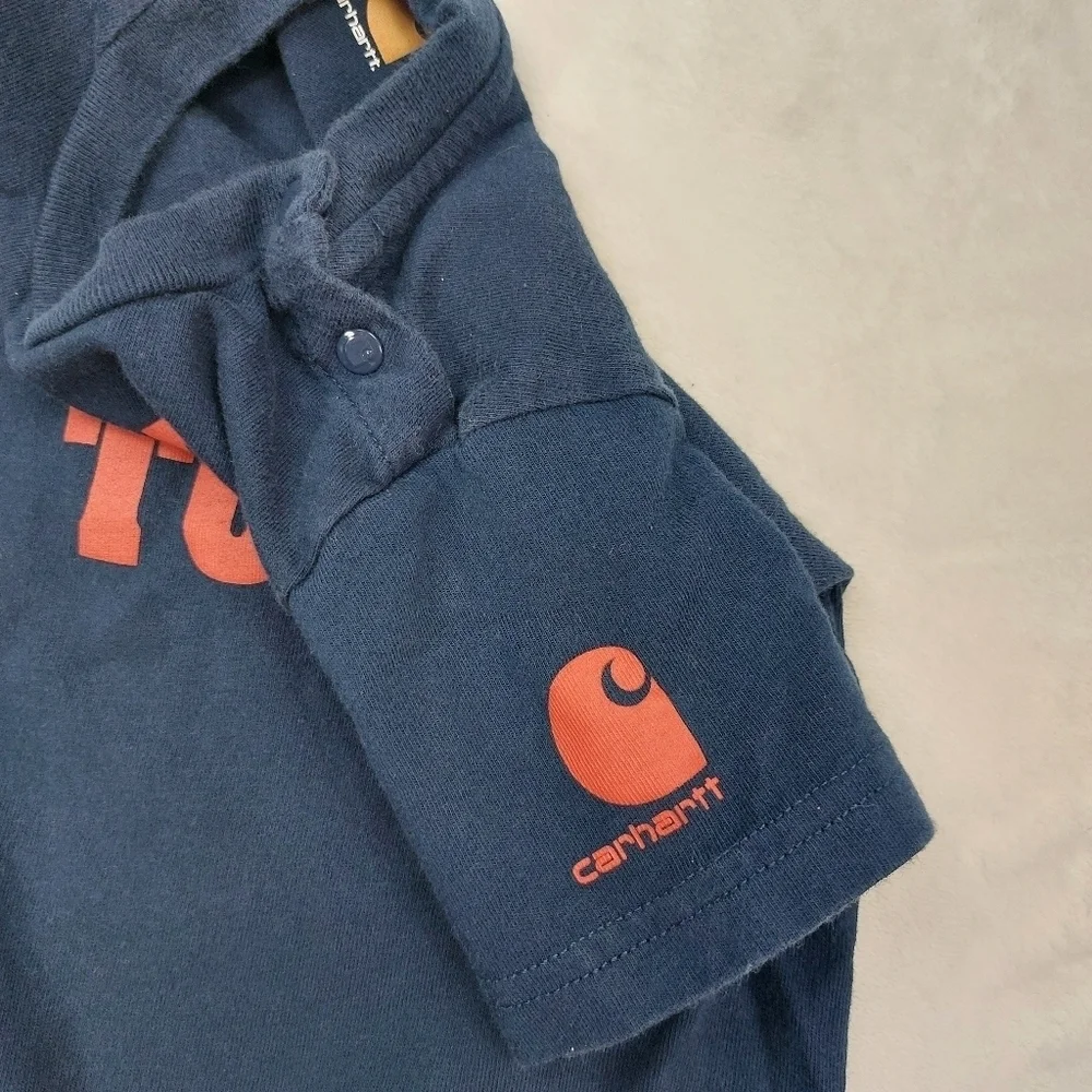 CARHARTT INFANT BOYS BLUE 4 WHEELER TOUGH SHORT SLEEVE BODY SUIT SIZE 24 MTH